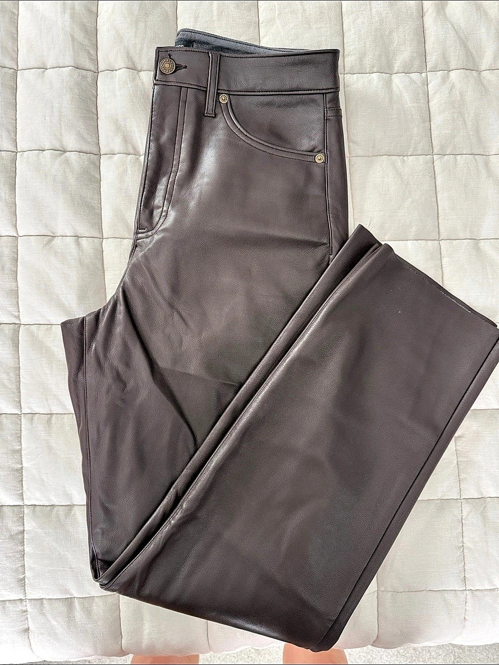 Express Super High Waisted Faux Leather Modern Straight Pant Straight Pants